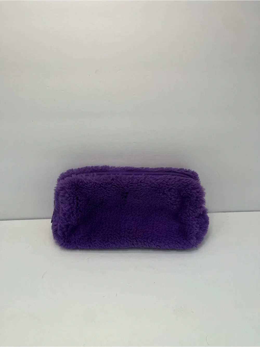 Bratz Purple Faux Fur Makeup Bag Cosmetic Pouch Fuzzy Y2K Zipper B Charm